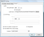 MobileTCP General Settings